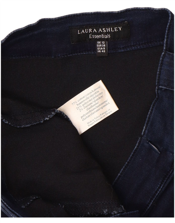 LAURA ASHLEY Dame denimnederdel UK 12 Medium W32 Marineblå Bomuld