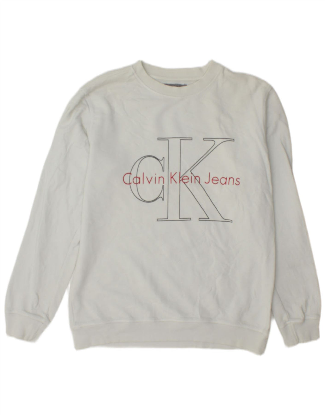 Calvin Klein Jeans Herre grafisk Regular Fit Sweatshirt Jumper Medium White