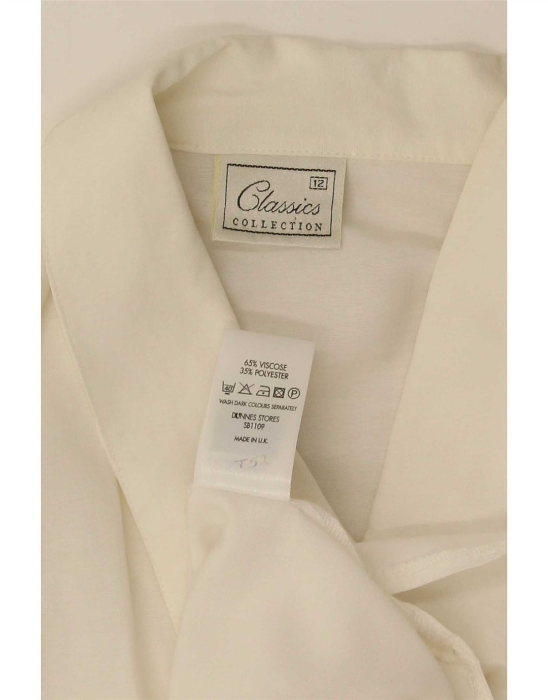 Classics Dame Kortærmet Regular Shirt Bluse UK 12 Medium White