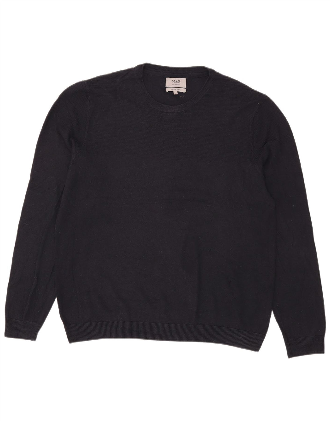 Marks & Spencer Herre sweater med rund hals, stor marineblå akryl
