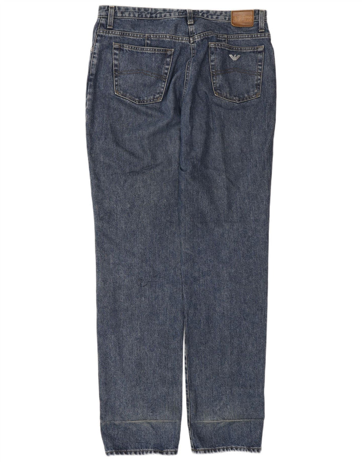 ARMANI Straight jeans til mænd W33 L34 blå bomuld