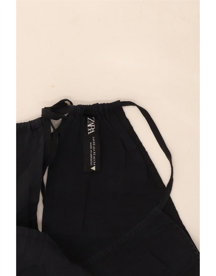 Zara Womens Crop Halter Top UK 4 XS Sort