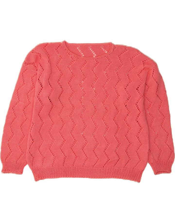 VINTAGE Womens Crew Neck Jumper Sweater UK 16 Large Pink Vintage Vintage and Second-Hand Vintage from Messina Hembry 