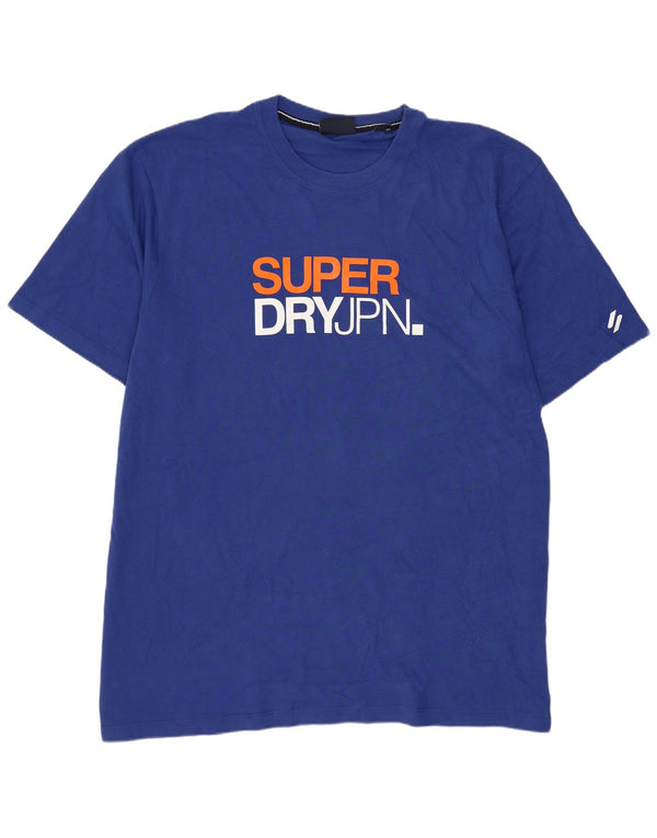 Superdry Grafisk T-shirt top til mænd 2XL blå bomuld