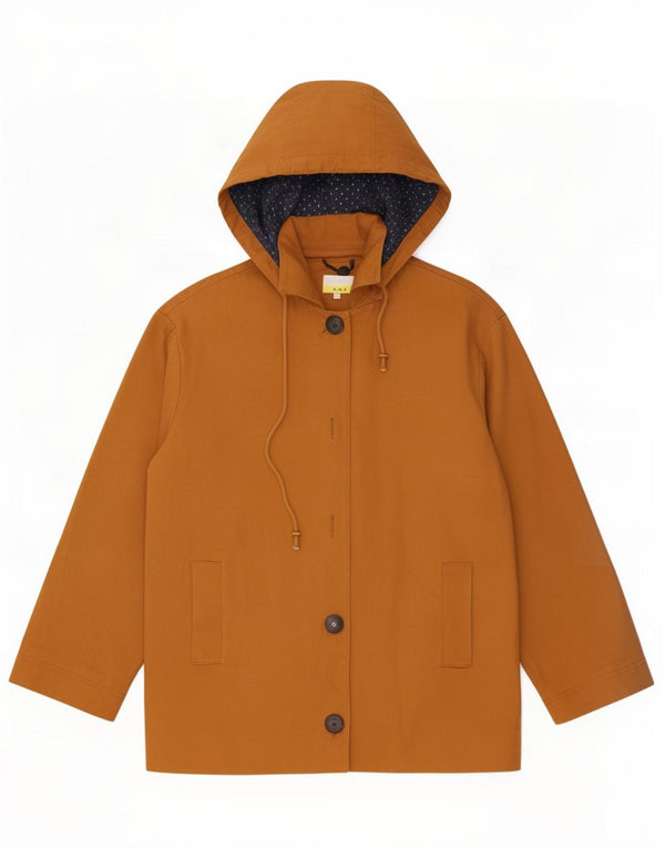 Hobbs Regnjakke med hætte til kvinder UK 10 Small Brown Flecked Bomuld