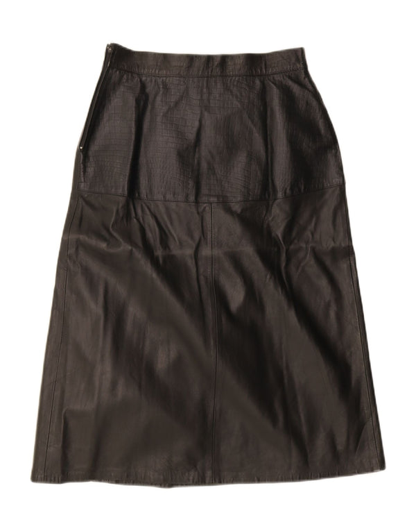 Lavorazione Artigiana Dame Læder Nederdel IT 44 Medium W28 Sort Læder