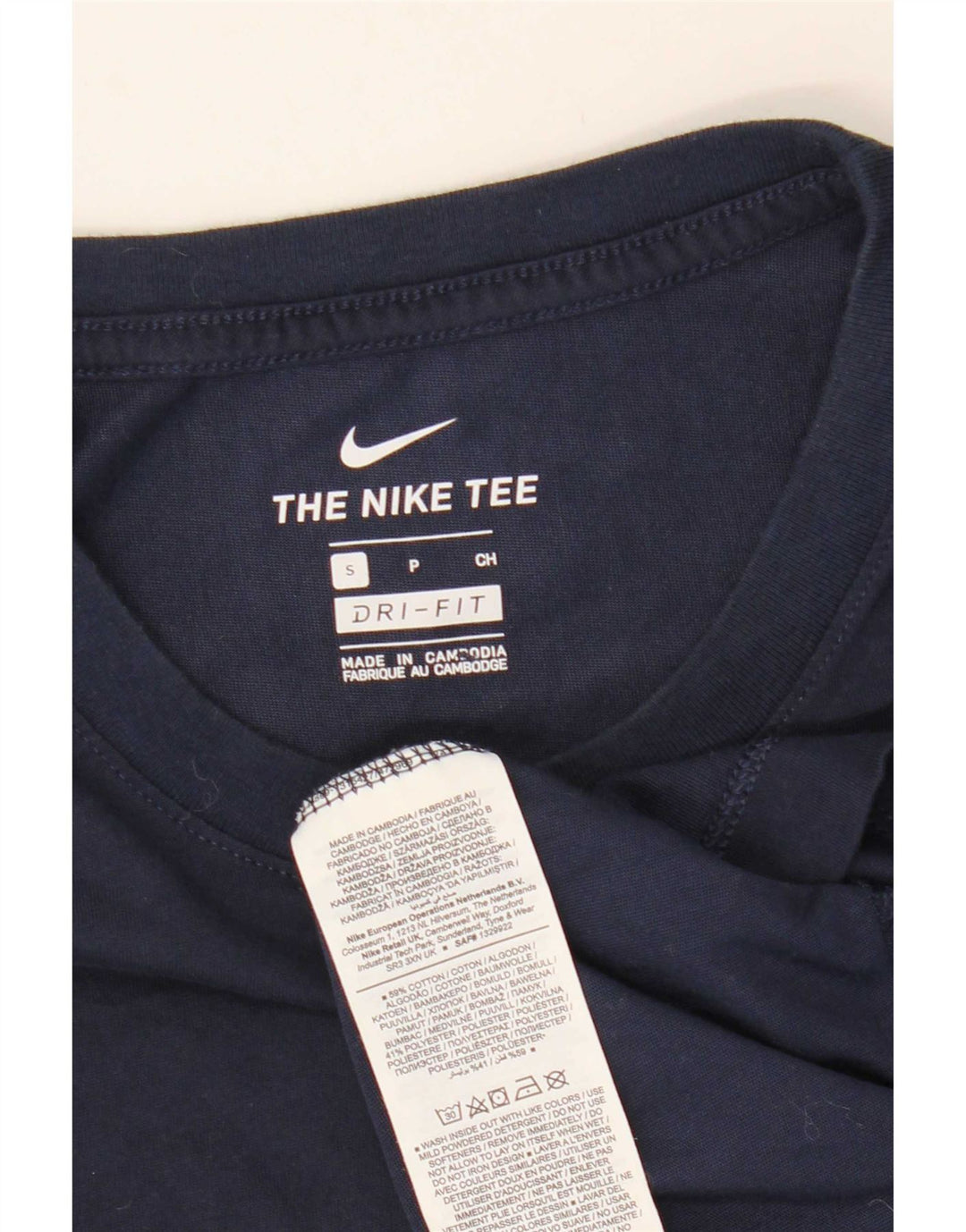 Nike herre Dri Fit T-shirt top lille marineblå bomuld