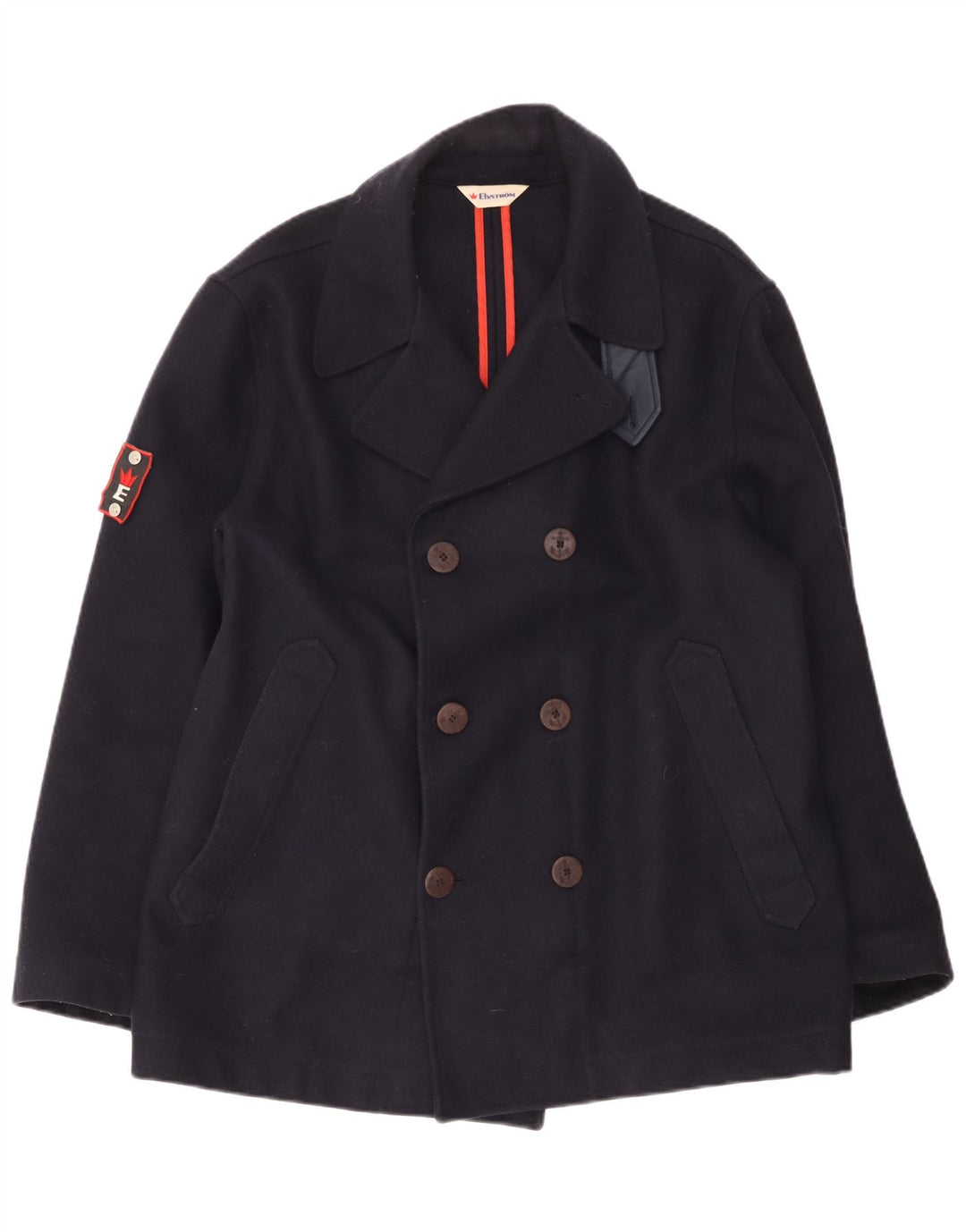Elvstrom Herre Pea Coat UK 42 XL Navy Blue Wool