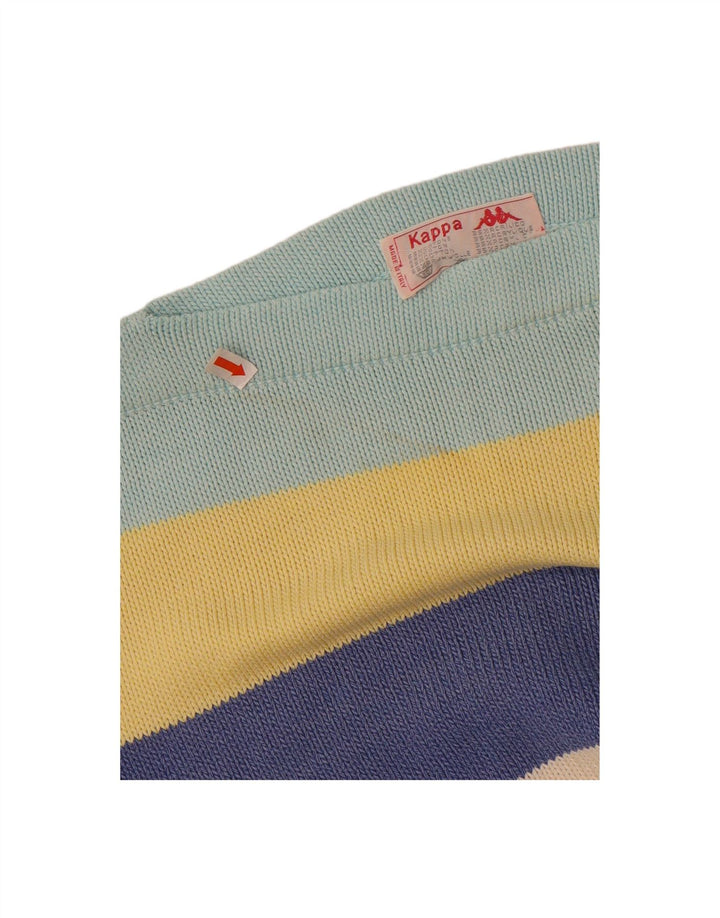 KAPPA Womens Boat Neck Jumper Sweater UK 14 Medium Multicoloured Striped Vintage Kappa and Second-Hand Kappa from Messina Hembry 