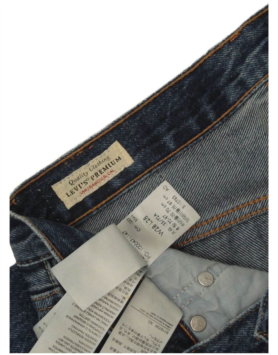Levi's Herre 501 Straight Jeans W28 L28 Blå Bomuld