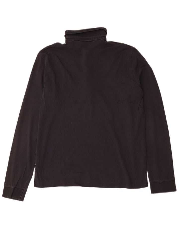 Hugo Boss Langærmet herre poloshirt med normal pasform Medium sort bomuld