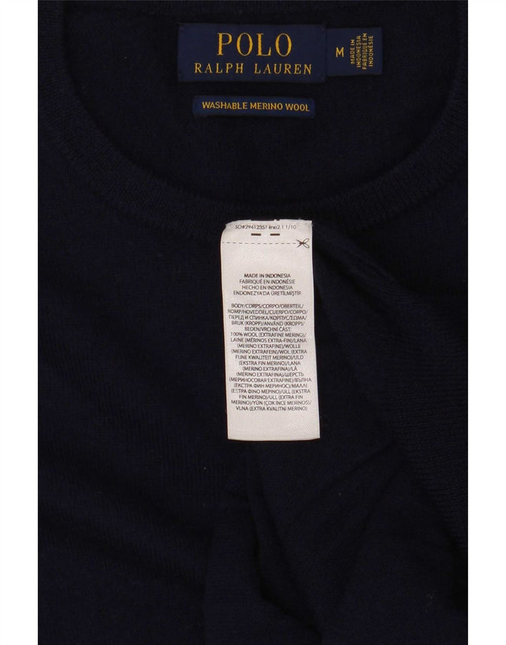 Polo Ralph Lauren Herre Crew Neck Jumper Sweater Medium Navy Blue Uld