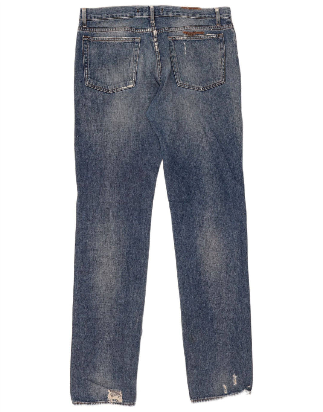 Cavalli Herre Distressed Straight Jeans W36 L35 Blå Bomuld