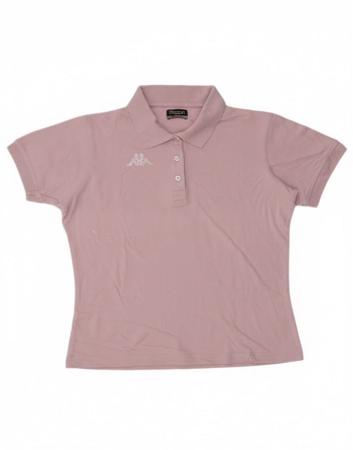 Kappa Dame Oversized Polo Shirt UK 10 Small Pink Bomuld