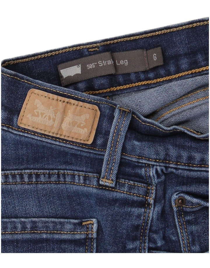 LEVI'S Dame 505 Straight Jeans US 6 Medium W28 L31 Blå