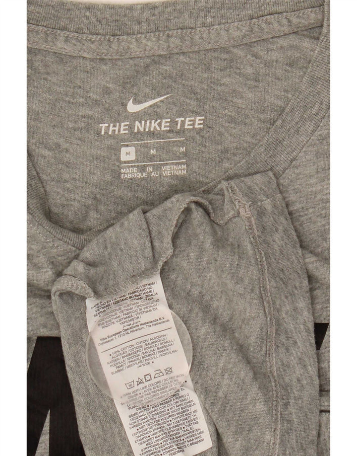 Nike Herre grafisk T-shirt top mellemgrå bomuld