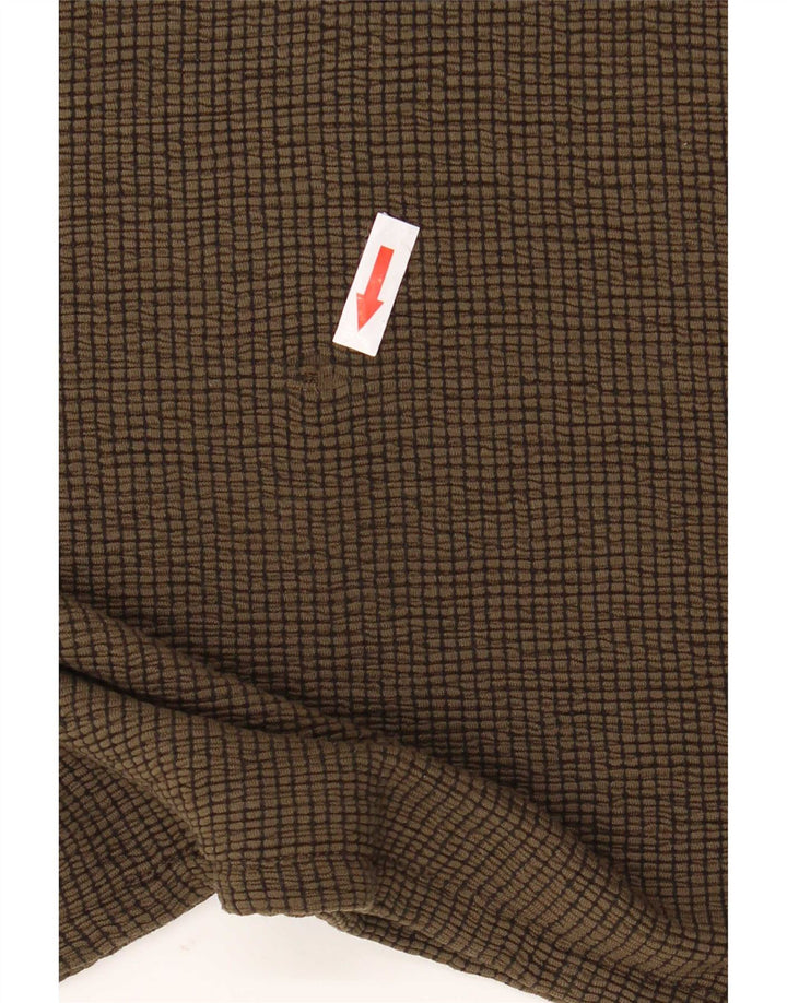 Zara Dame Oversized Top 3/4 ærmer UK 14 Medium Khaki Viscose