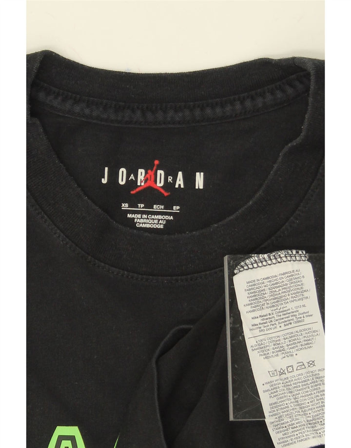 JORDAN Mens Graphic T-Shirt Top XS Black Cotton Vintage Jordan and Second-Hand Jordan from Messina Hembry 