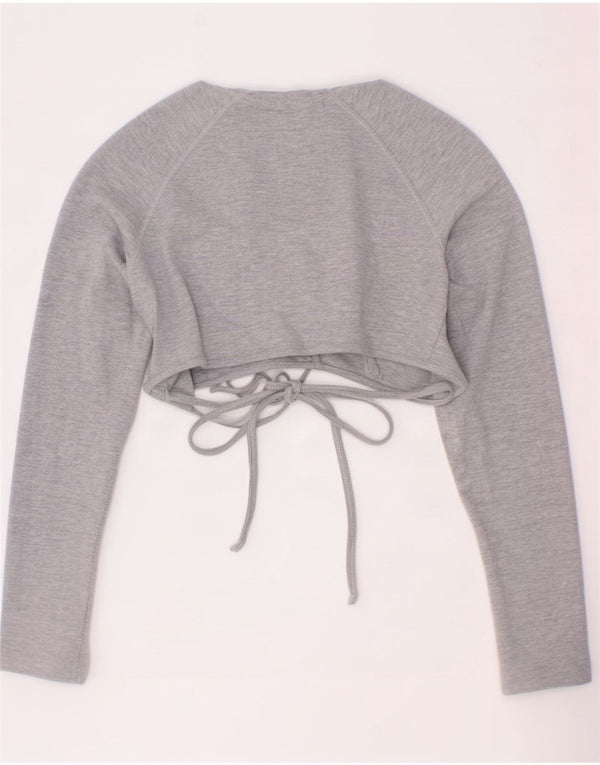 Patrizia Pepe Dame Crop Langærmet Bolero Top UK 14 Medium Grey Flecked