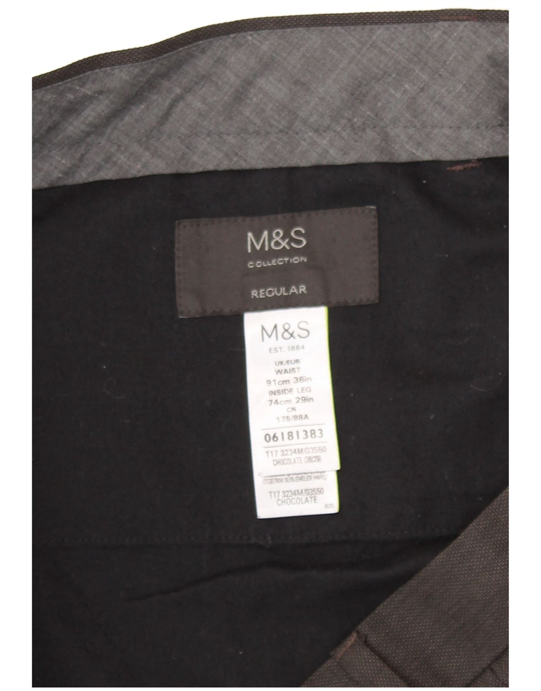 Marks & Spencer Herre Regular Fit Casual Bukser W36 L29 Brun Polyester