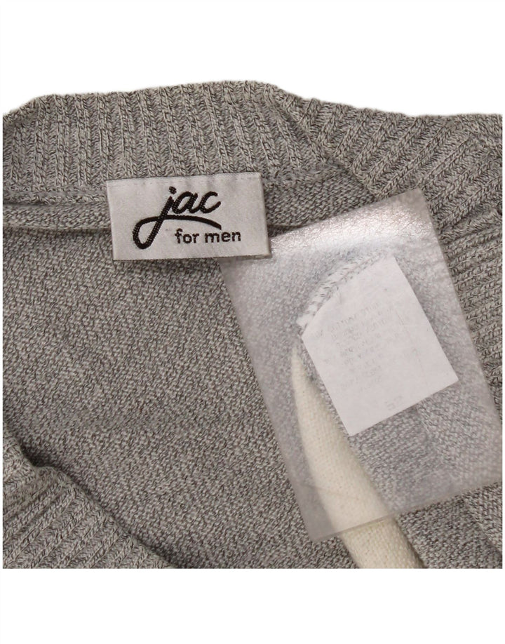 JAC Herre Cardigan Sweater IT 52 Stor Grå Colourblock Bomuld