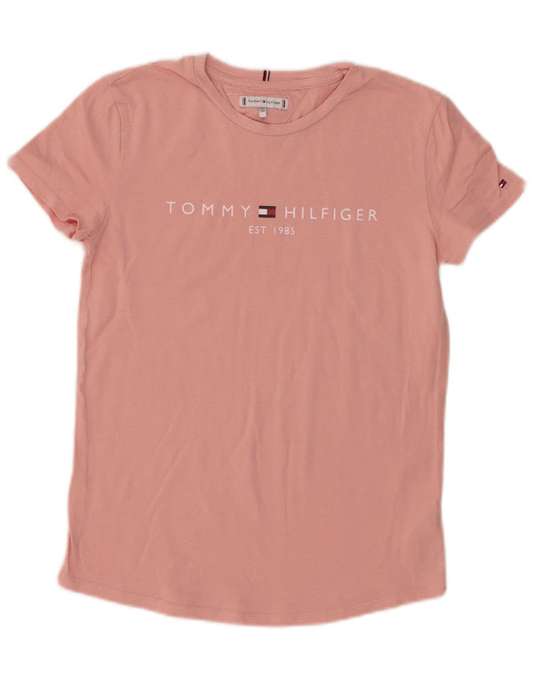 Tommy Hilfiger piger grafisk t-shirt top 15-16 år Pink bomuld