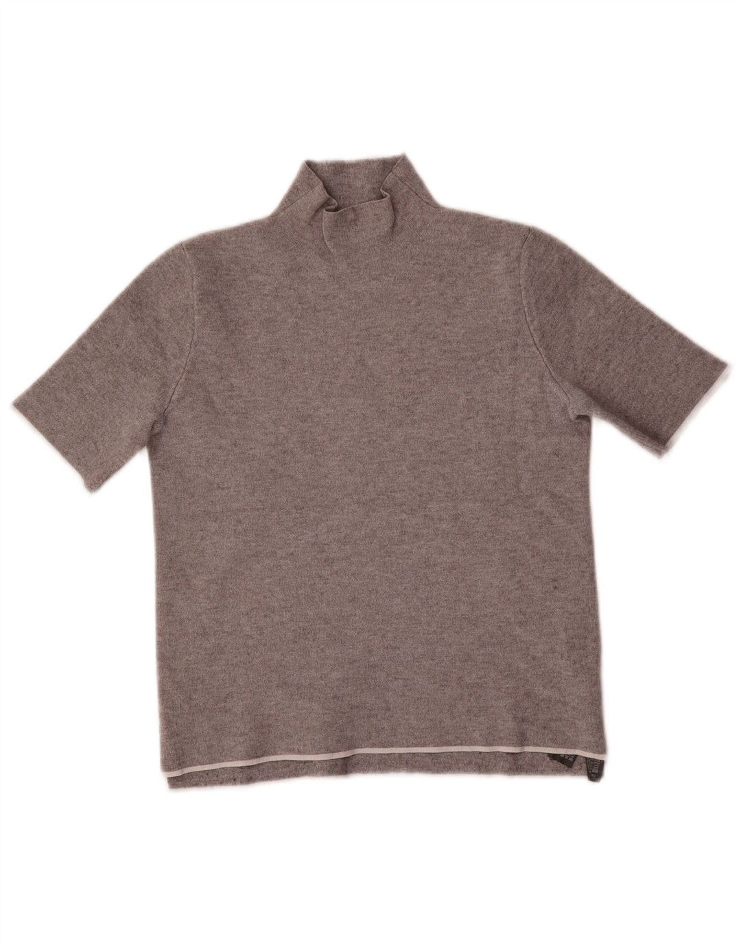 ZARA Womens Short Sleeve Turtle Neck Jumper Sweater UK 10 Small Grey