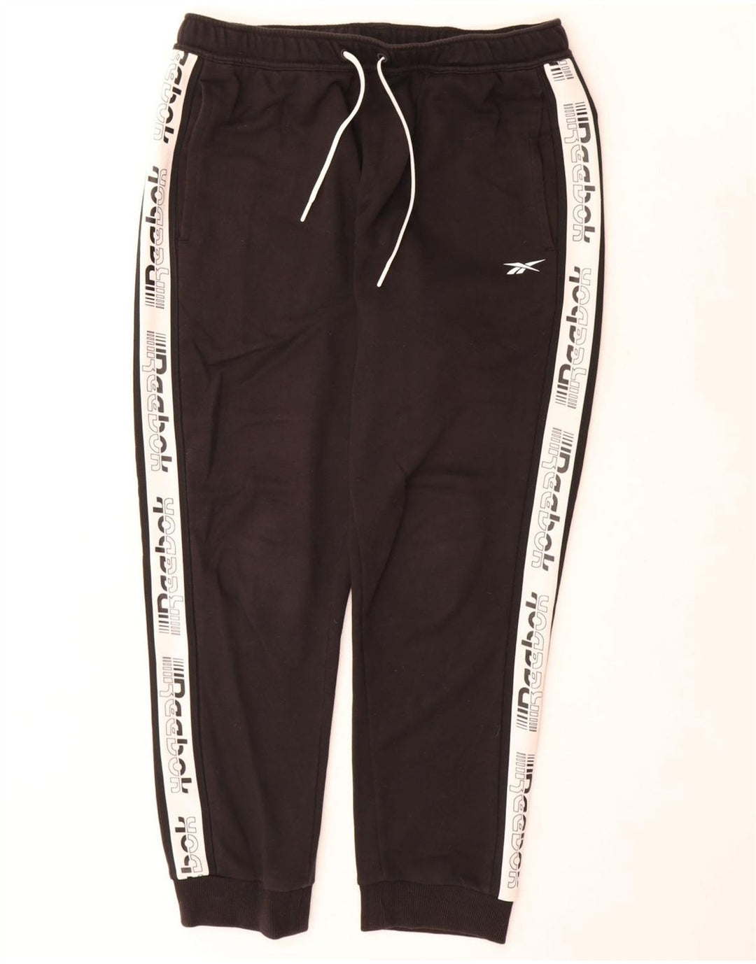 Reebok Herre grafisk træningsdragt Bukser Joggers Large Sort Colourblock
