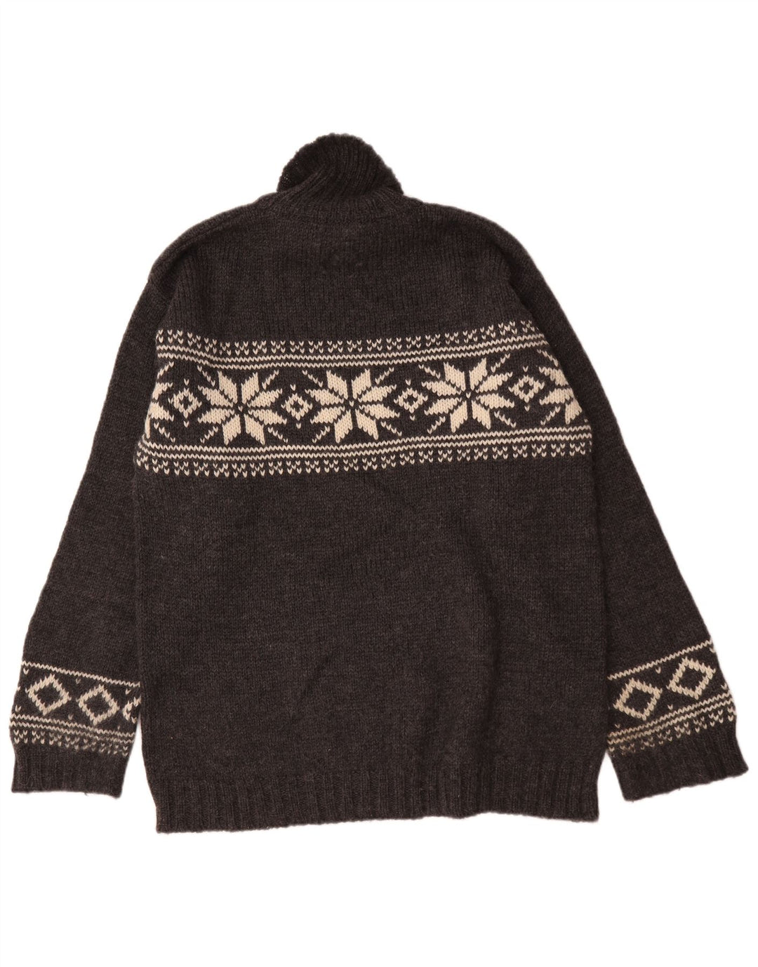 L.O.G.G Herre rullehals sweater Medium Grey Fair Isle Wool