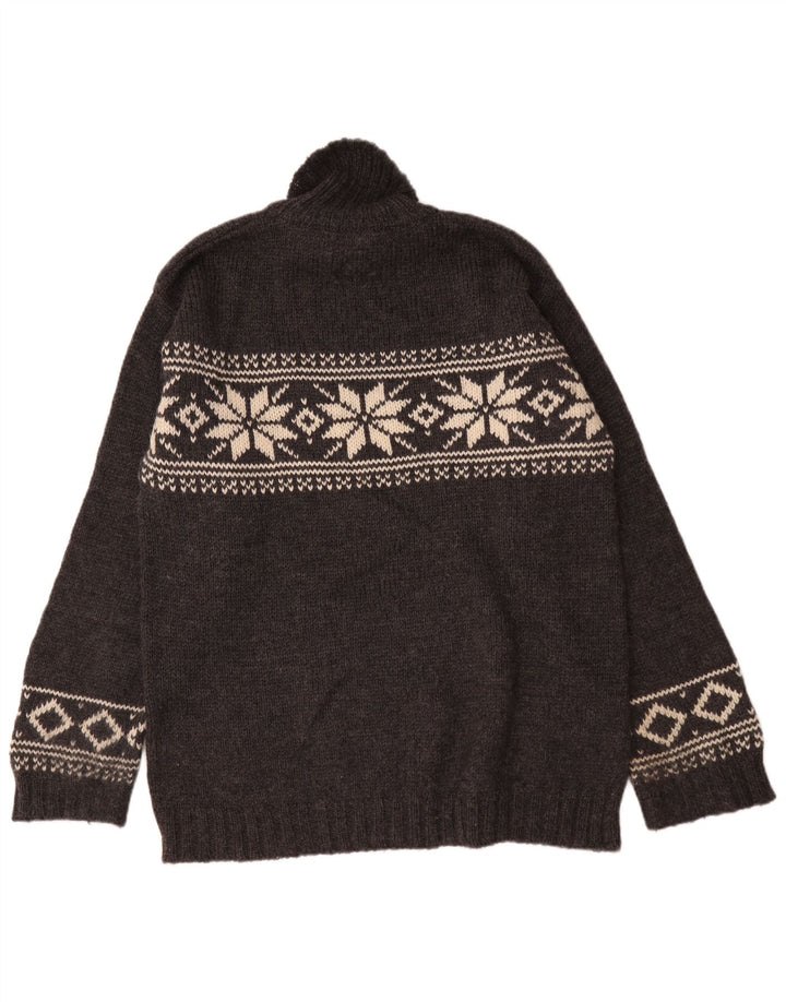 L.O.G.G Herre rullehals sweater Medium Grey Fair Isle Wool