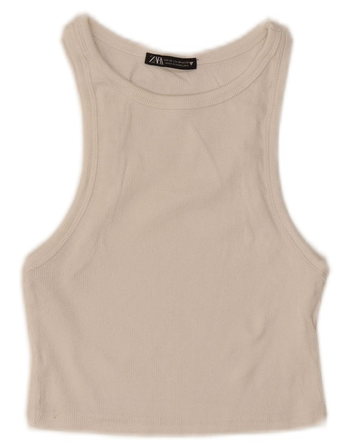 Zara Womens Crop Vest Top UK 12 Medium White