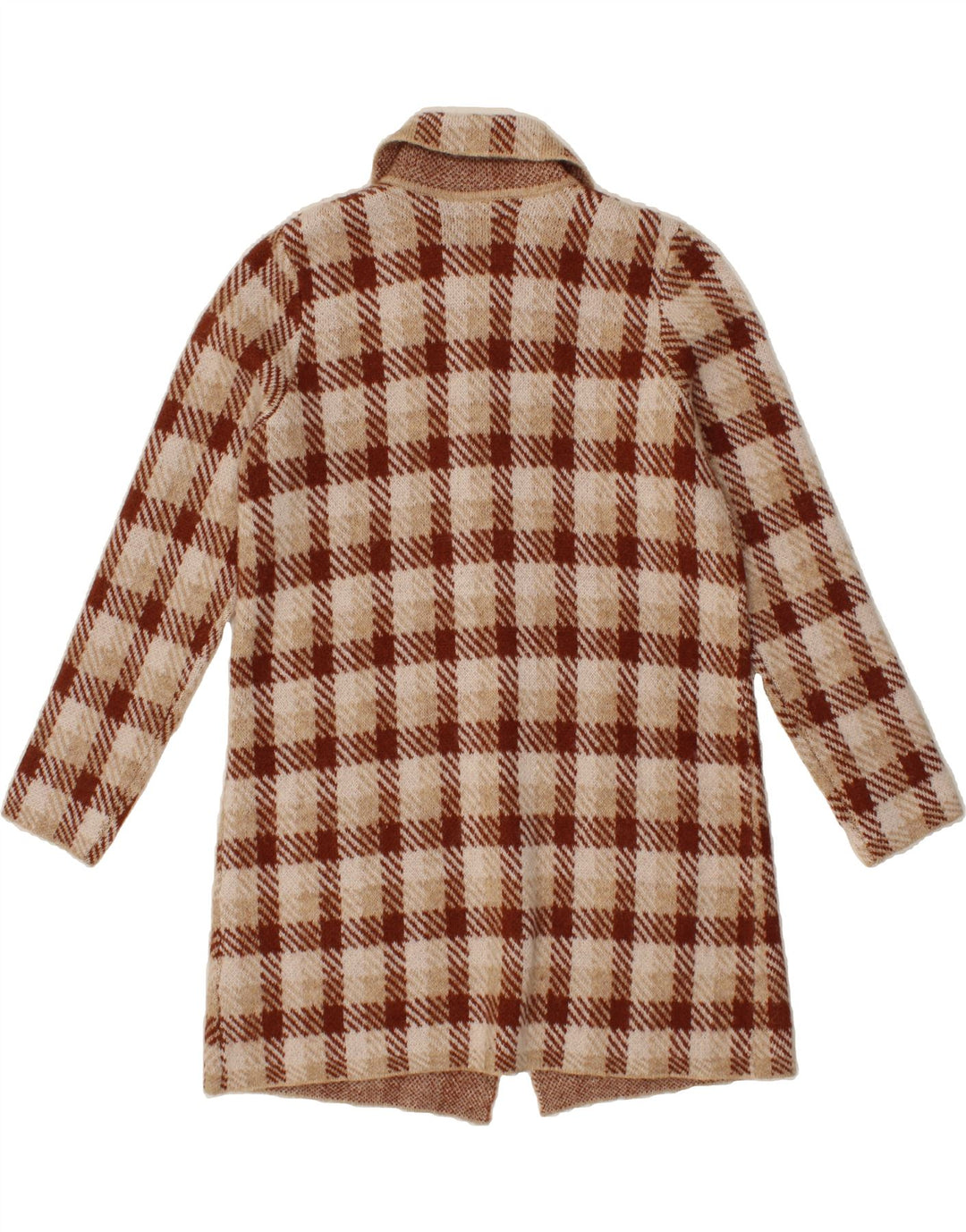 CYNTHIA ROWLEY Womens Overcoat UK 16 Large Beige Check Acrylic Vintage Cynthia Rowley and Second-Hand Cynthia Rowley from Messina Hembry 