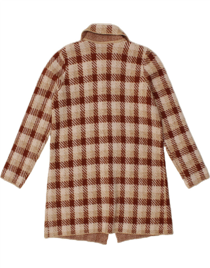 CYNTHIA ROWLEY Womens Overcoat UK 16 Large Beige Check Acrylic Vintage Cynthia Rowley and Second-Hand Cynthia Rowley from Messina Hembry 