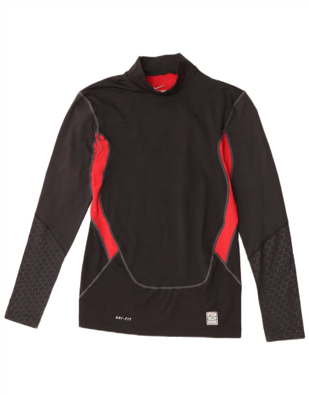 Nike Herre Dri Fit Grafisk Top Langærmet Medium Sort Colourblock