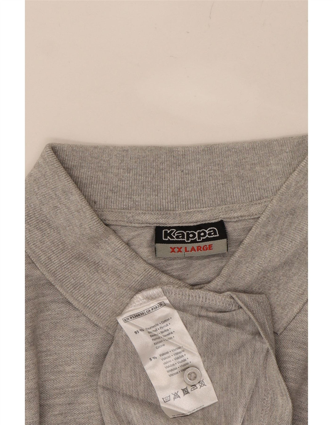 KAPPA Mens Polo Shirt 2XL Grey Cotton Vintage Kappa and Second-Hand Kappa from Messina Hembry 