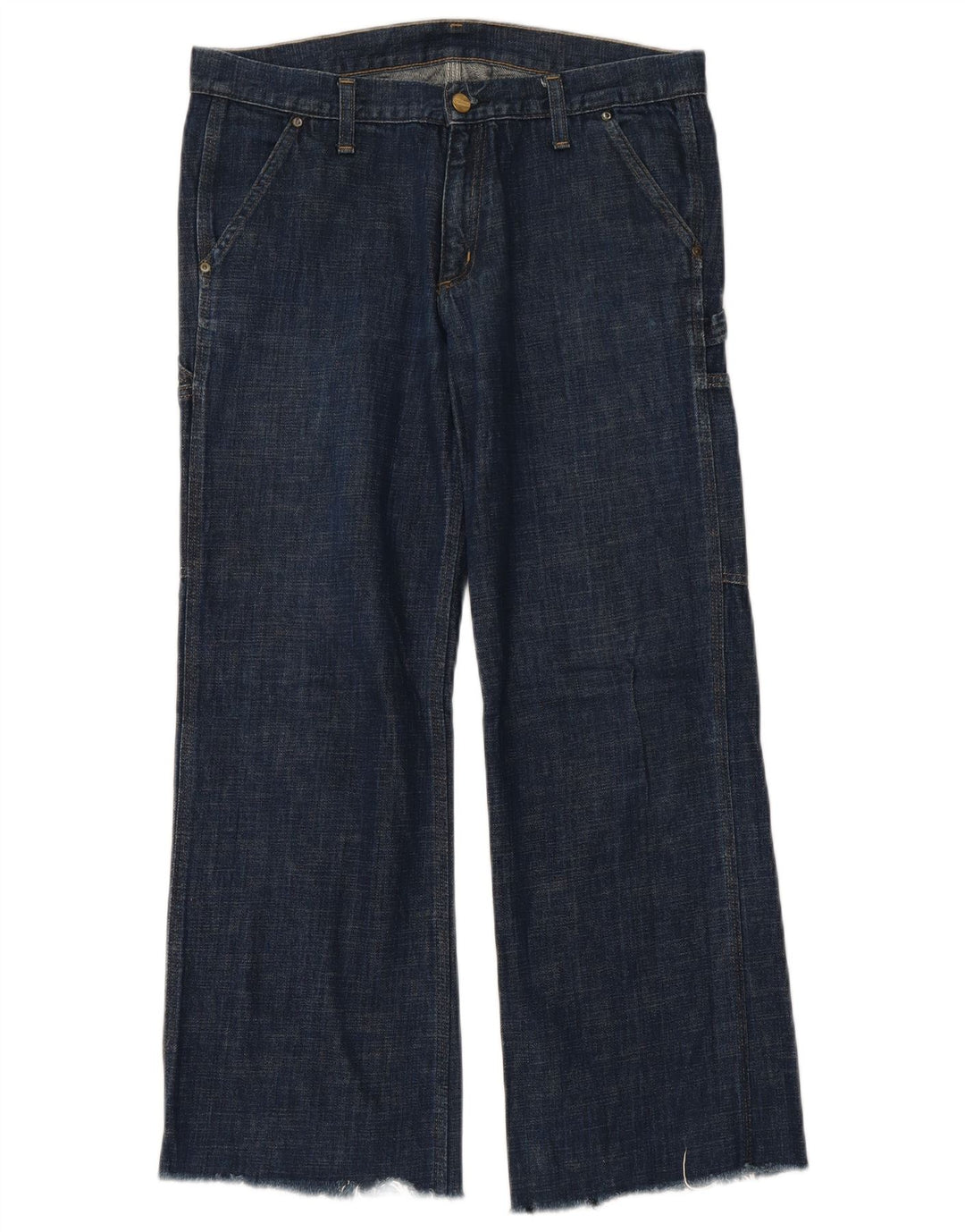 CARHARTT Dame Cargo Straight Jeans W34 L28 Marineblå Bomuld