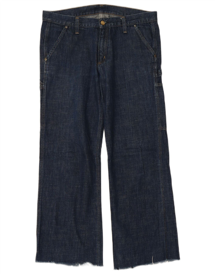 CARHARTT Dame Cargo Straight Jeans W34 L28 Marineblå Bomuld
