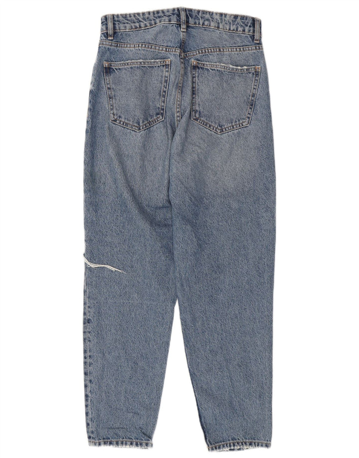 Zara Womens Distressed Tapered Jeans EU 38 Small W28 L27 Blue