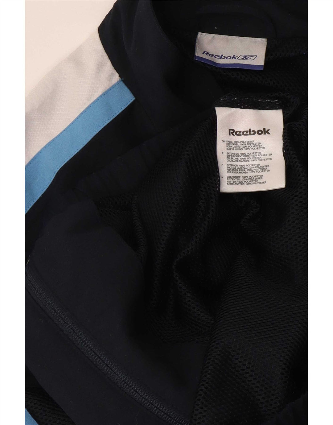 Reebok Boys træningsdragt topjakke 13-14 år Navy Blue Colourblock