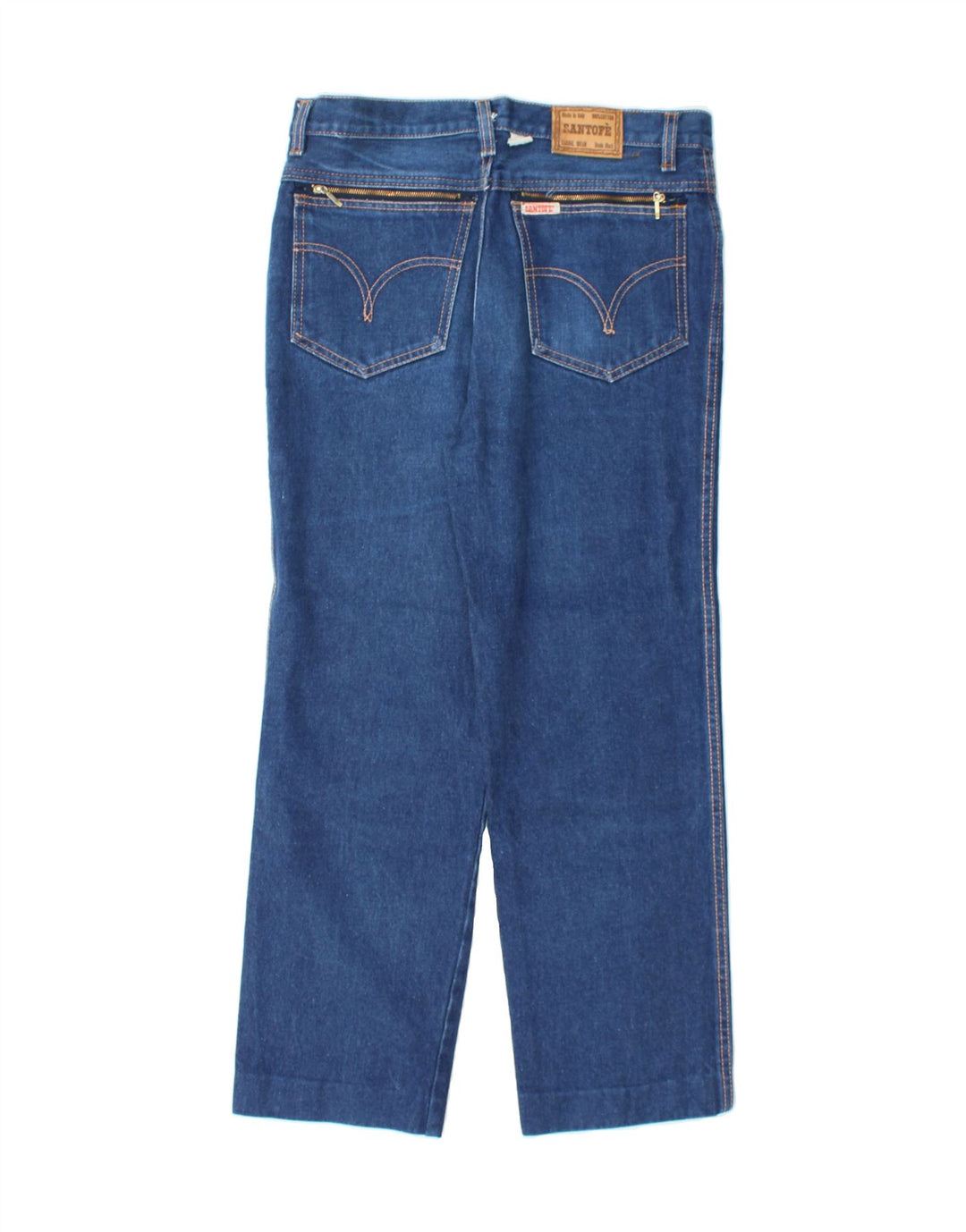 VINTAGE Womens Crop Straight Jeans W30 L26 Blue Cotton Vintage Vintage and Second-Hand Vintage from Messina Hembry 
