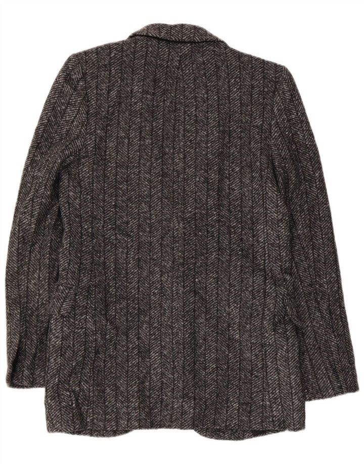 Zara Dame 1 Knap Blazer Jacket UK 6 XS Grå sildebenspolyester