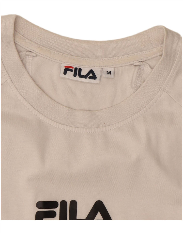 Fila Herre grafisk T-shirt Top Medium White Colourblock