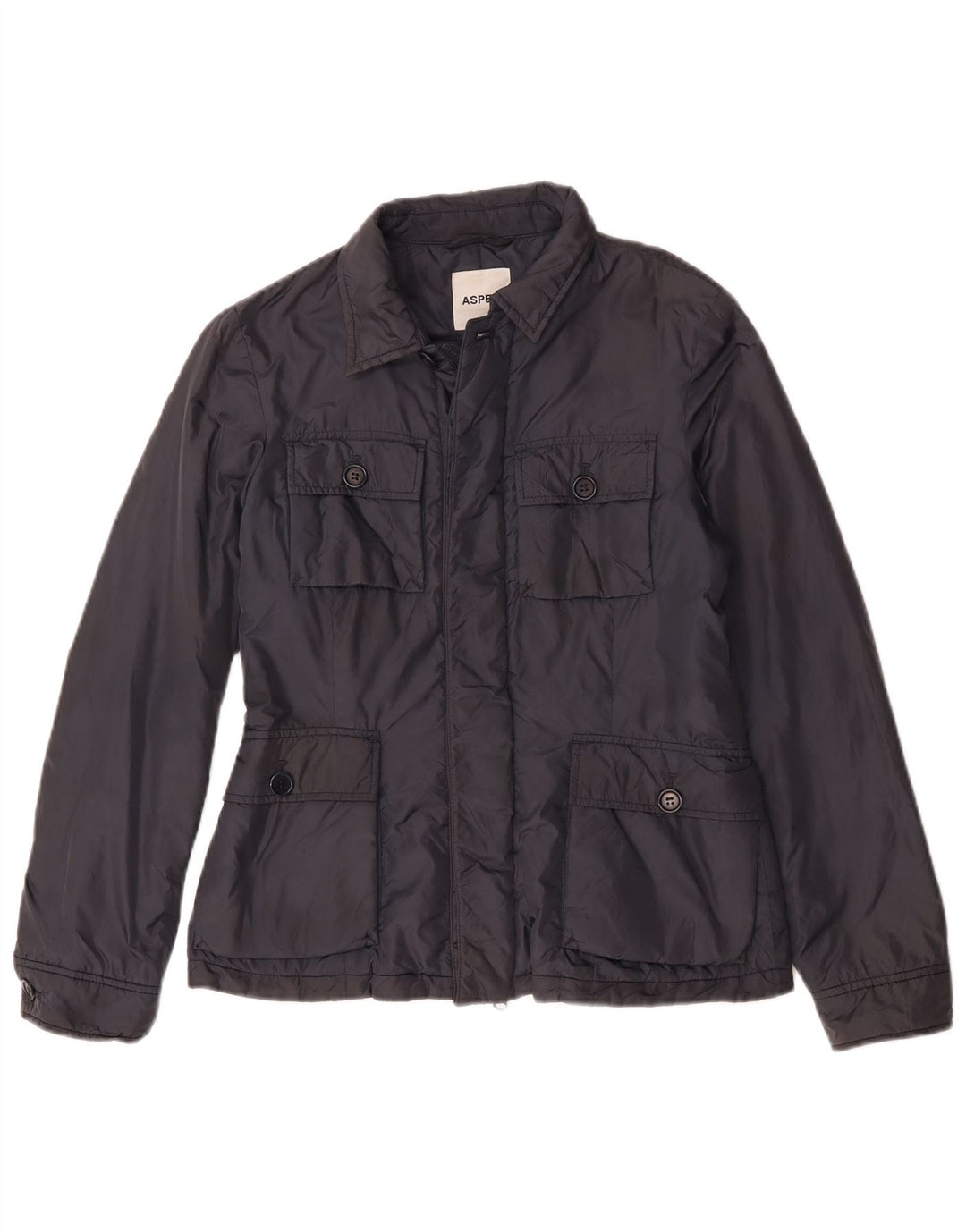 Aspesi Herre Utility Jacket UK 38 Medium Navy Blue Polyamide