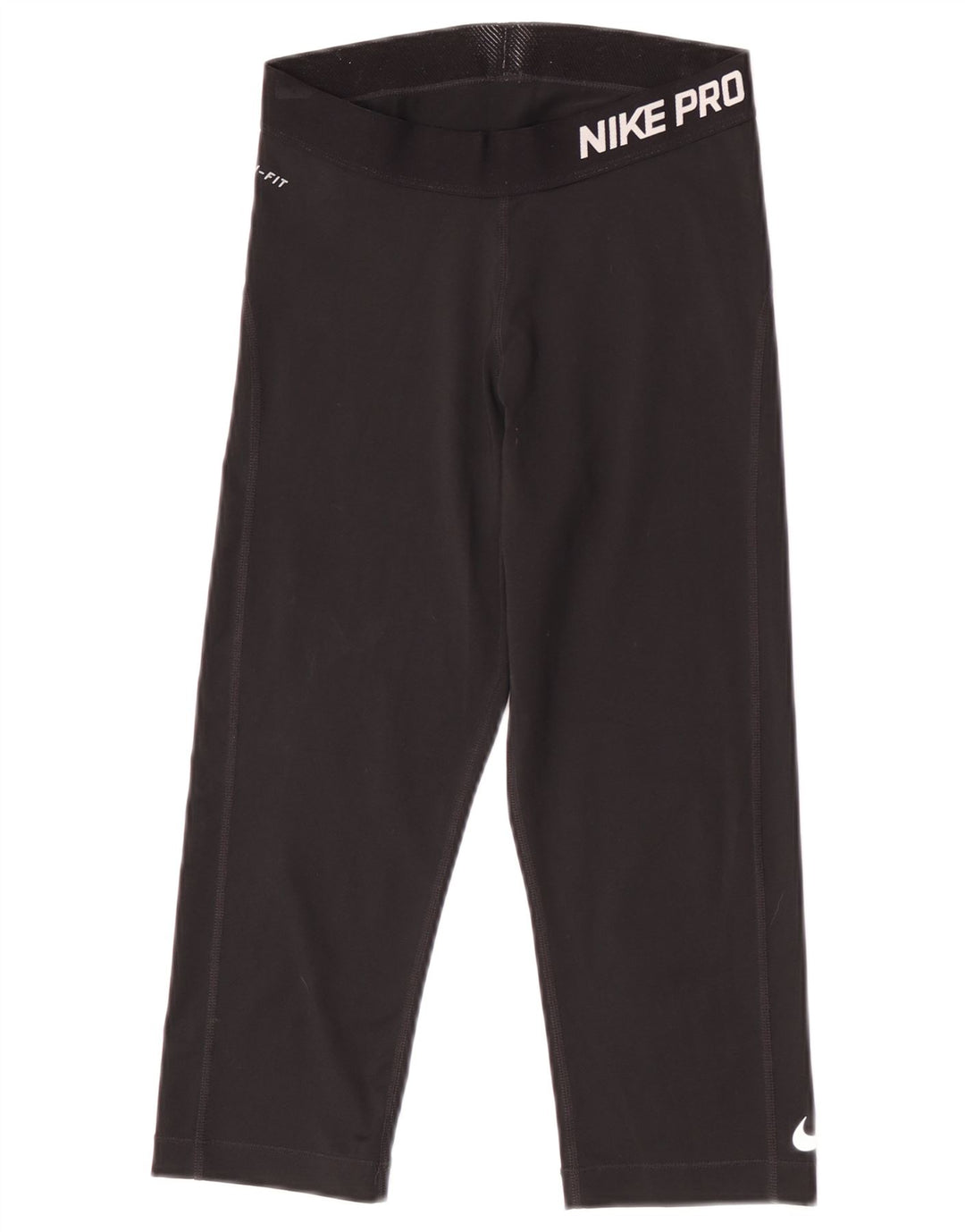 Nike Dame Dri Fit Grafiske Capri Leggings UK 12 Medium Sort