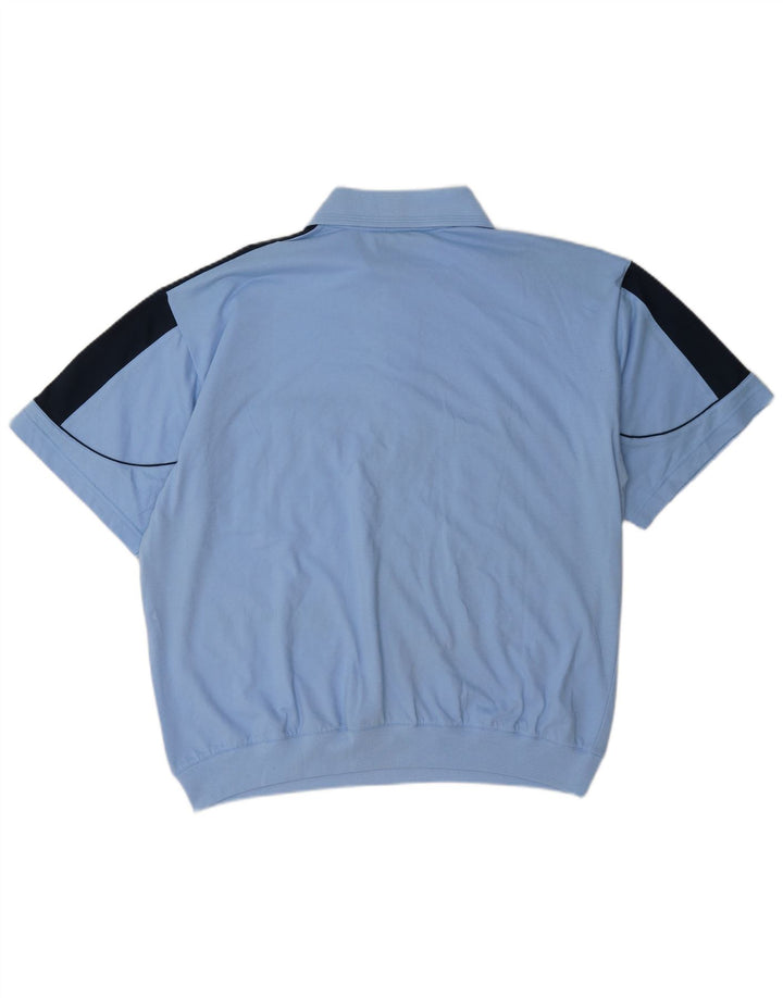 Vintage herre poloshirt XL Blå Colourblock