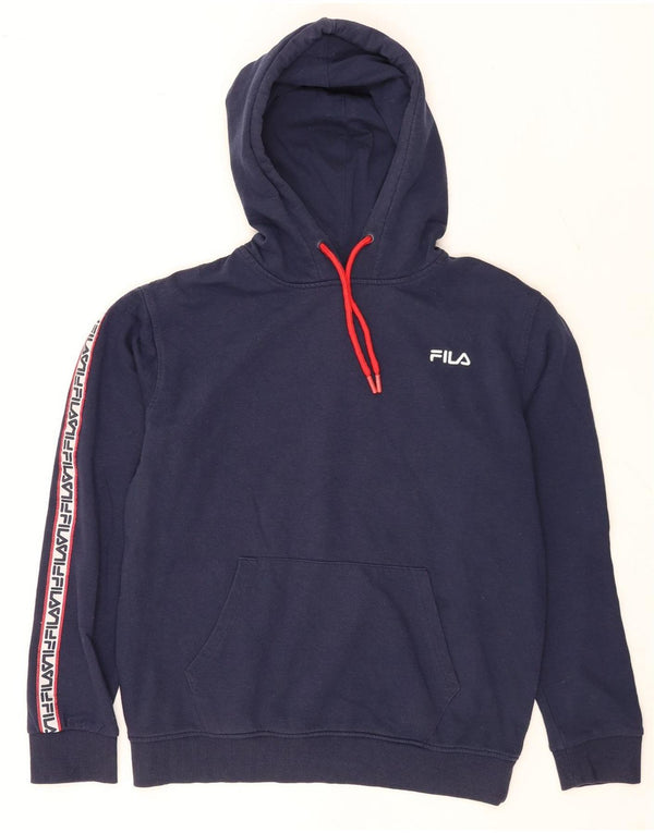 Fila Herre grafisk hættetrøje Jumper Medium Marineblå Colourblock Bomuld