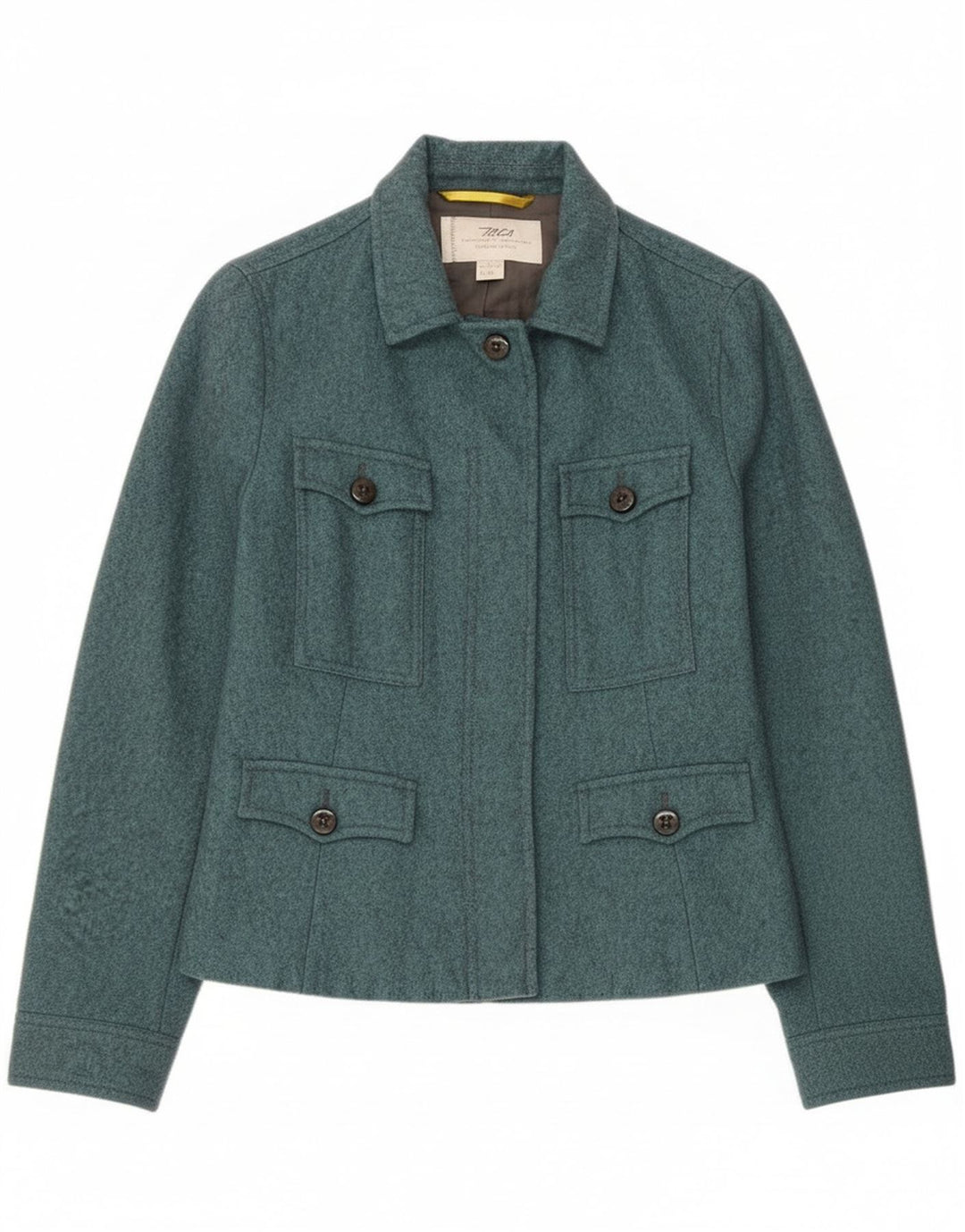 Marlboro Classics Kvinder Utility Jacket UK 12 Medium Blue Wool