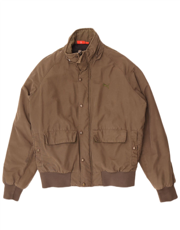 Puma Herre Bomber Jacket UK 40 Stor Khaki Bomuld