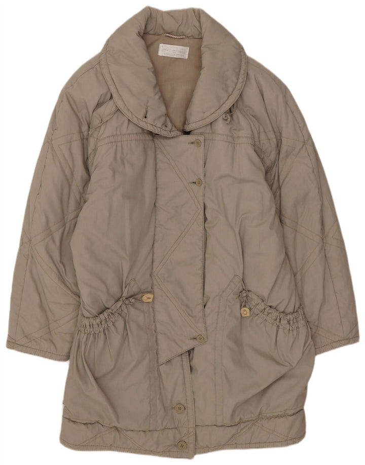 Vintage oversize overfrakke til kvinder EU 40 Medium Beige Polyester