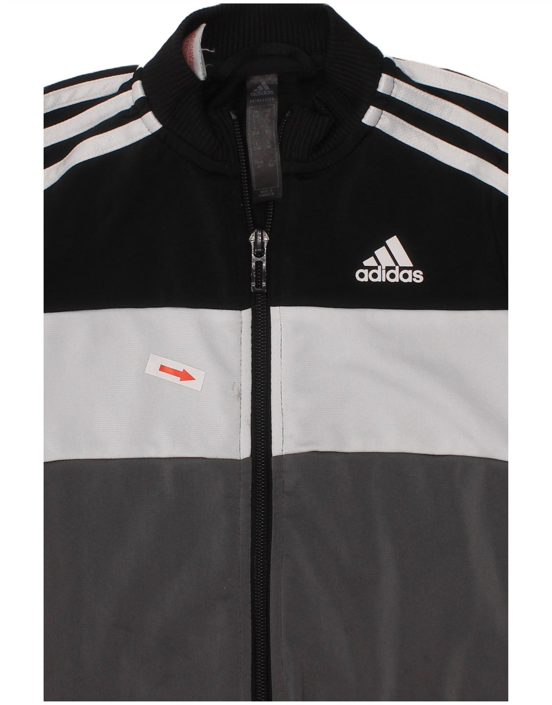 Adidas Drenge Træningsdragt Topjakke 3-4 År Sort Colourblock Polyester